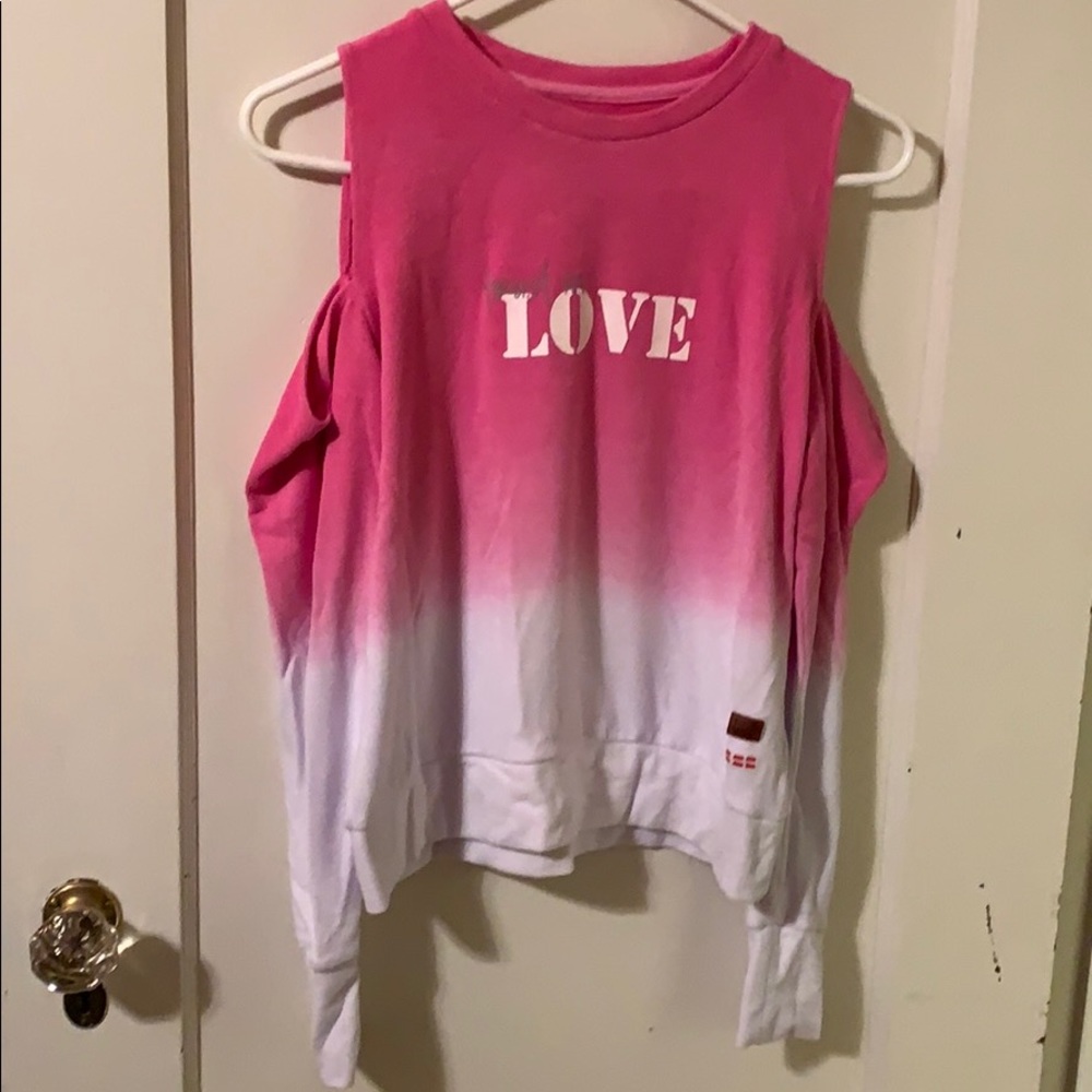 Pink cold shoulder sweatshirt